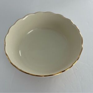 Vintage Lenox Small Bowl Trinket Candy Dish Embossed Gold Trim Floral Design.